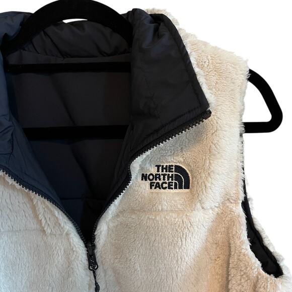 The North Face Mossbud Insulated Reversible Fleece Puffer Vest Navy White Size M - Picture 6 of 10